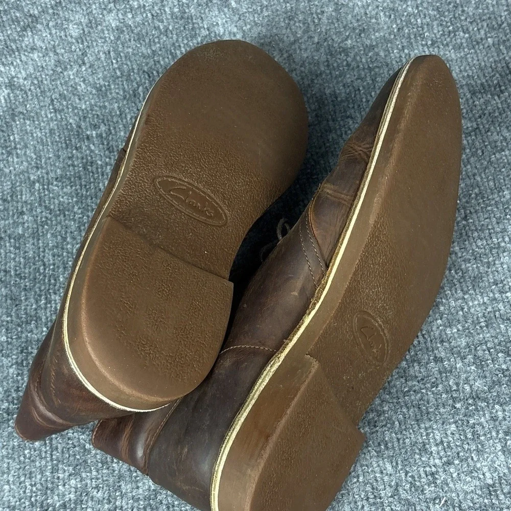 Clarks Bushacre 2 Mens Size 10 Chukka Boots Brown Leather Worn Patina